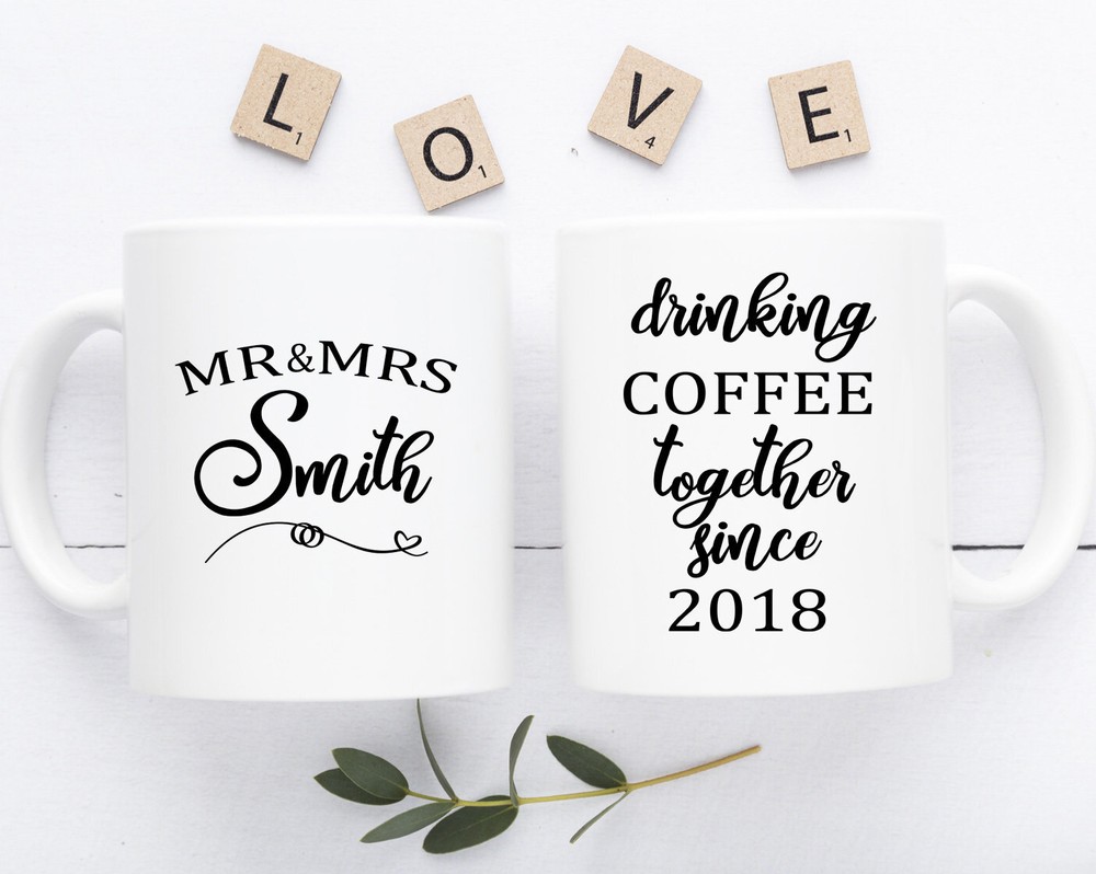 Drinking Coffee Since 2018 1st Anniversary Gift Coffee Mug Wedding Anniversary
