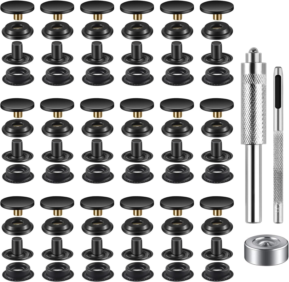 40 Pieces (10 Sets) Snap Fastener Kit Tool 5/8 Inches (15Mm) Snap Button Kit Sna