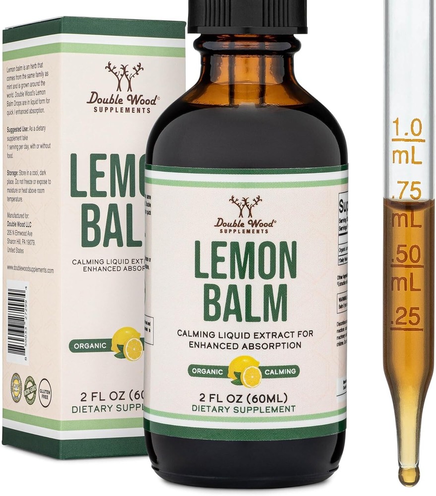 Organic Lemon Balm Tincture Drops by Double Wood - Exp June 2026-image