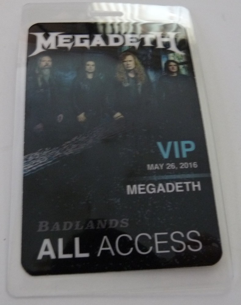 Megadeth Badlands 2016 VIP Concert Tour Laminate Backstage Pass D13