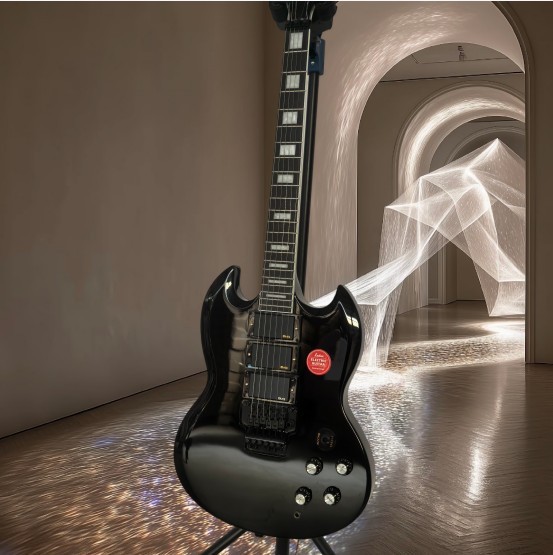 Black Beauty SG Custom Electric Guitar Floyd Rose HHH Pickup 6 String Solid Body