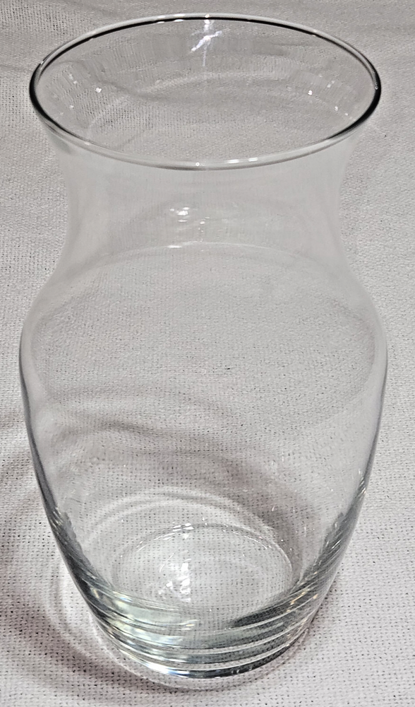Clear Glass Pot Belly Vase 9 Inch Tall with 4.5 Inch Neck Width  