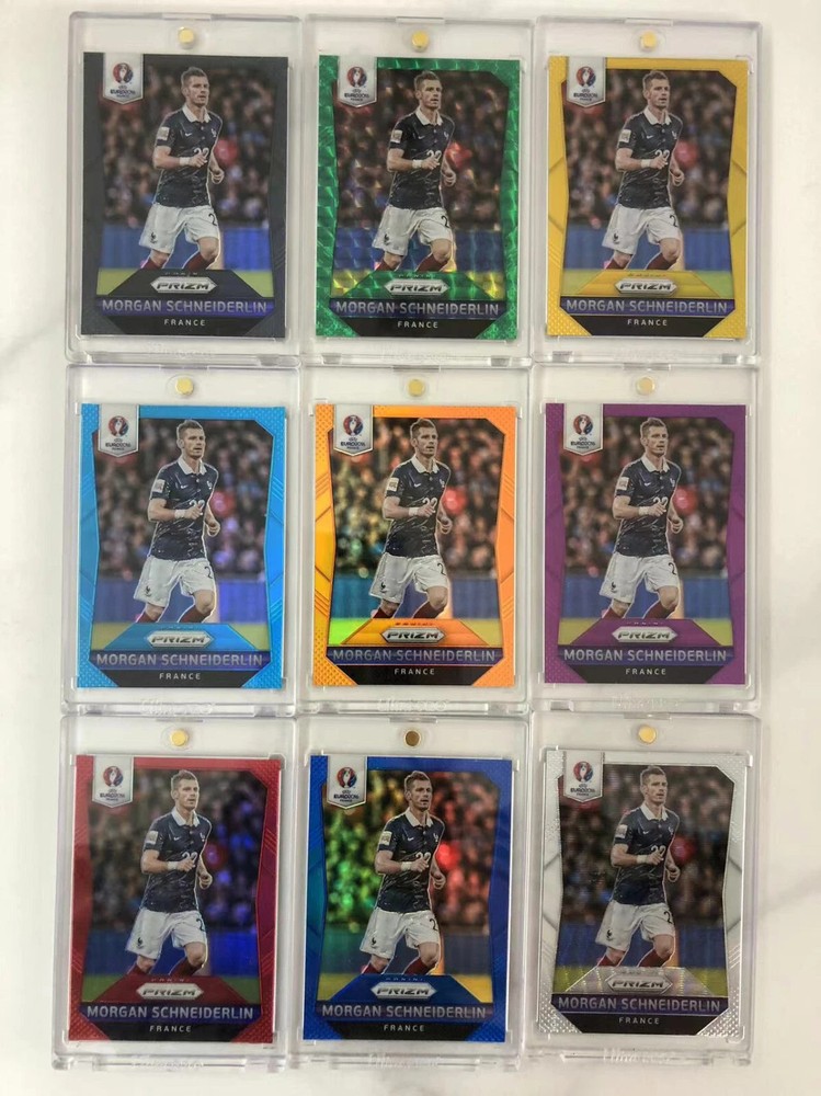 LOT 9 2016 Prizm UEFA Euro Black Morgan Schneiderlin 1/1 Rainbow Set KM001