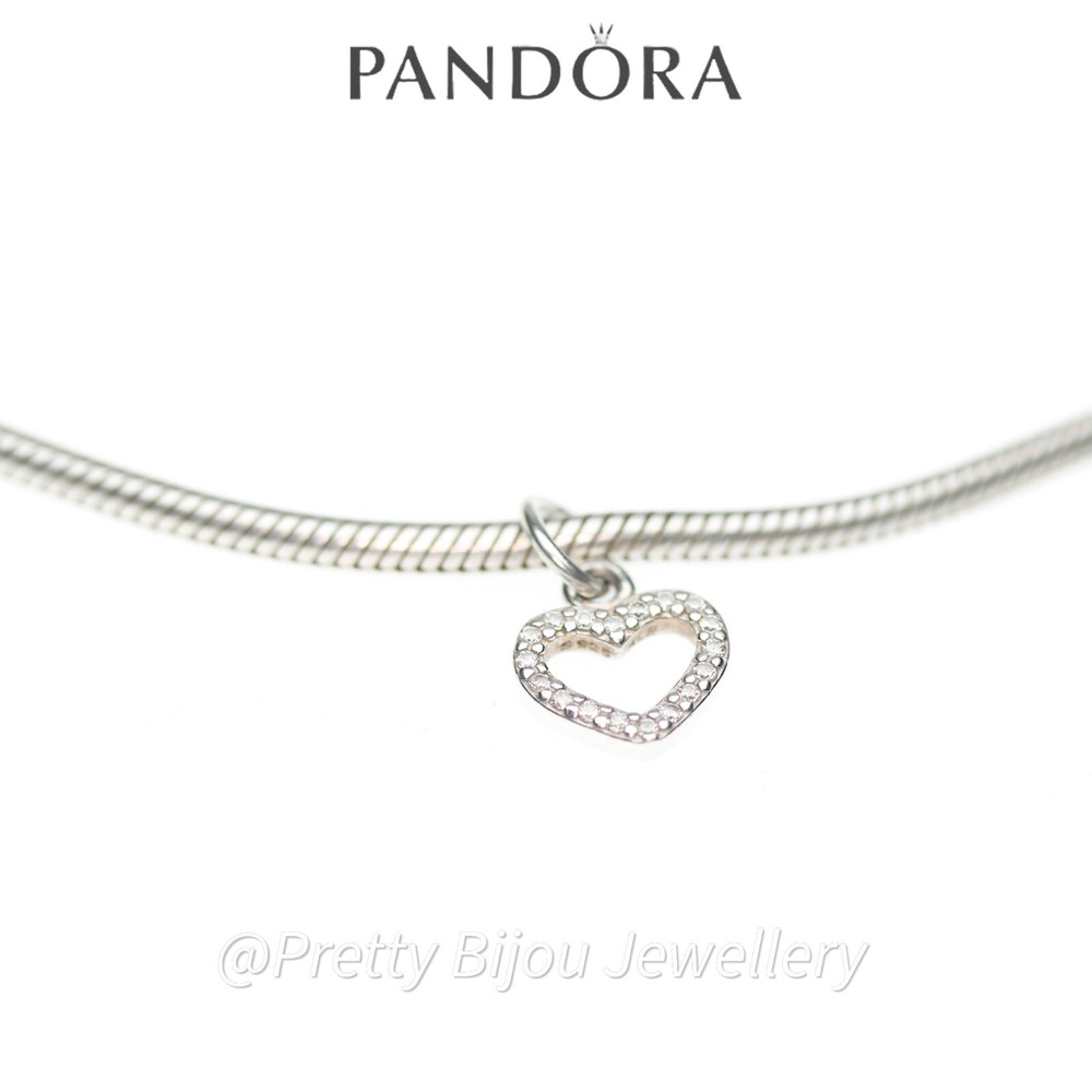 Pandora 925 Silver Be My Valentine Heart Pendant with Clear Zirconia 390325CZ