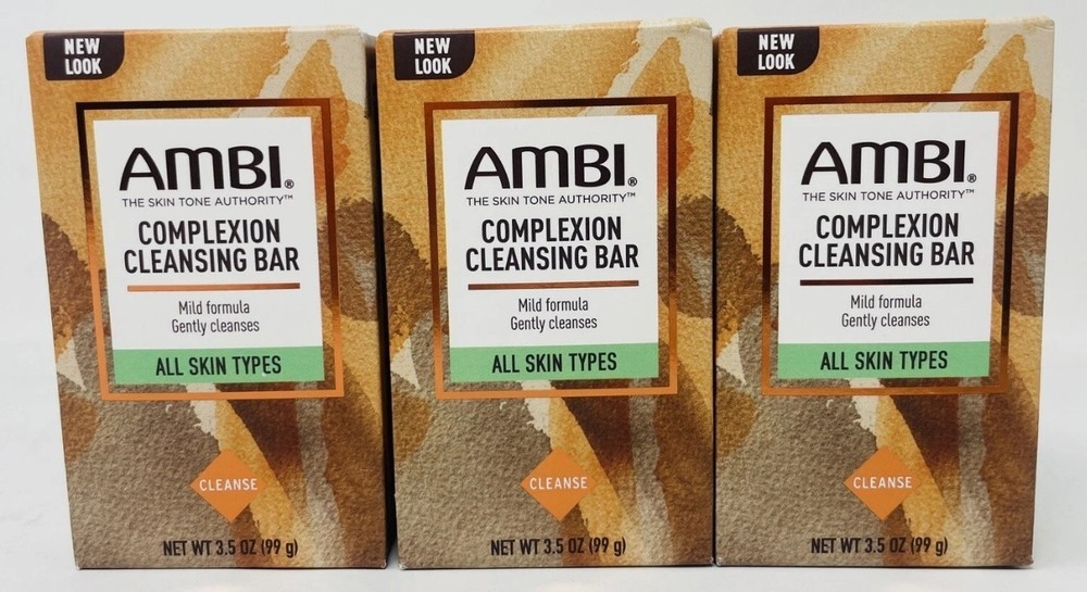 PACK OF 3 Ambi Skin Care soap Complexion Cleansing Bar Gentle Cleansing 3.5 Oz