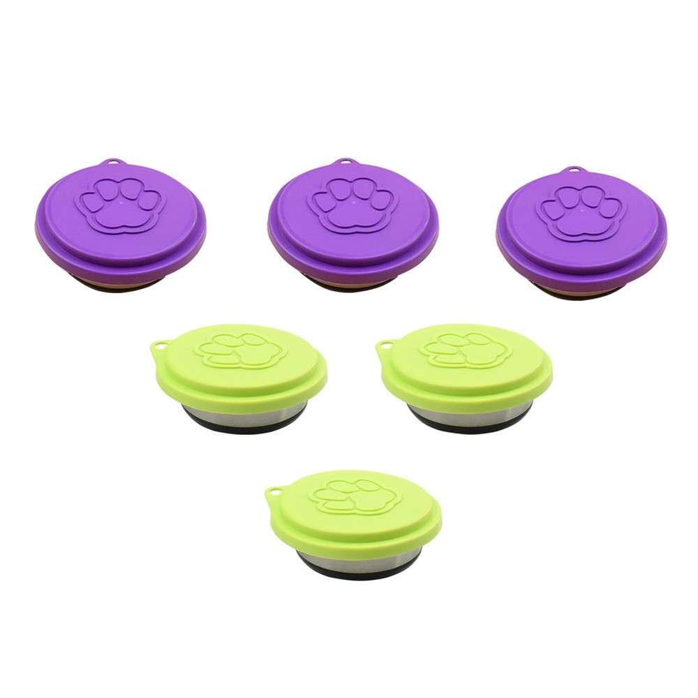 6 PCS Silicone Dog Cat Lids Fresh-keeping Cover for Pets Can Food Covers Tin