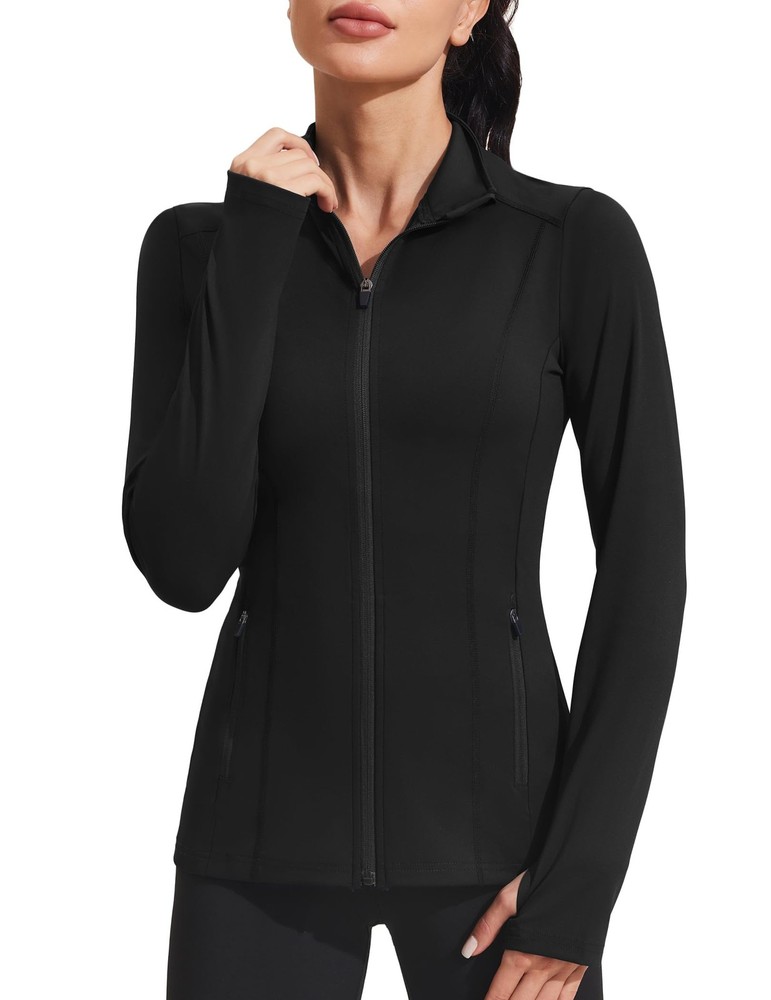 Workout Jackets for Women Athletic Running Gym Yoga Jacket Lightweight Full Z...