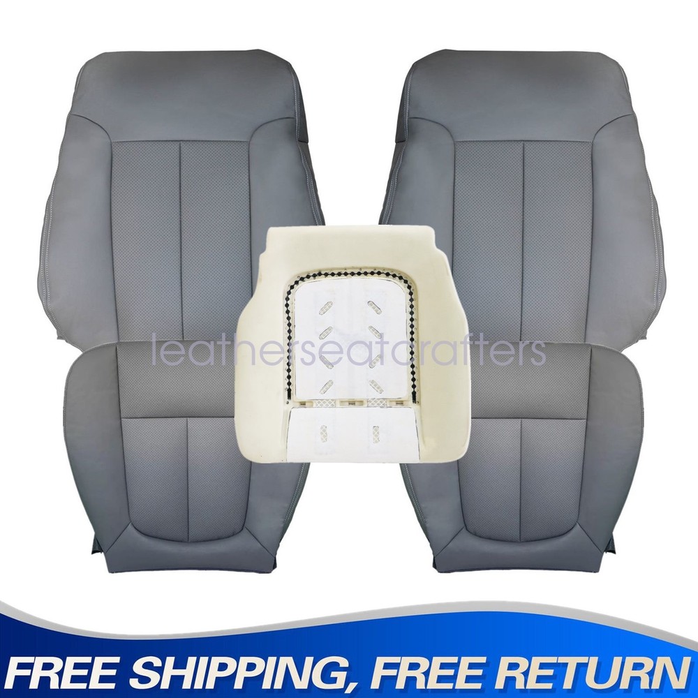 5PCS For 09-14 Ford F150 XLT Front Top & Bottom SEAT COVER Gray & Foam Cushion