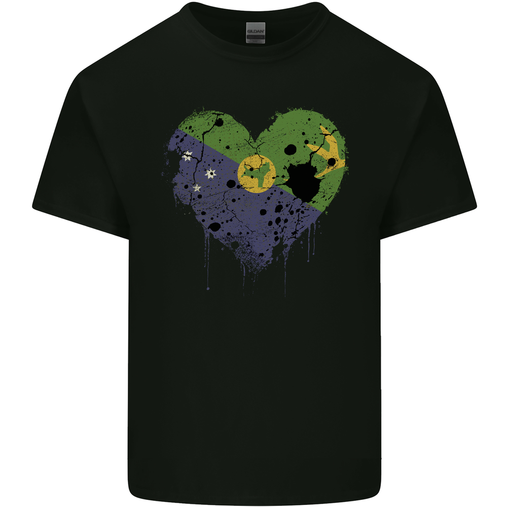 Love Flag Christmas Islands Football Mens Cotton T-Shirt Tee Top
