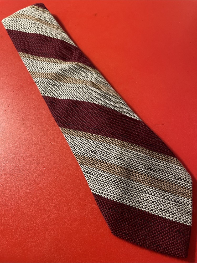 Vintage 60s 70s Woven Qiana Nylon Superba Tie Mod Disco Wide Striped Retro