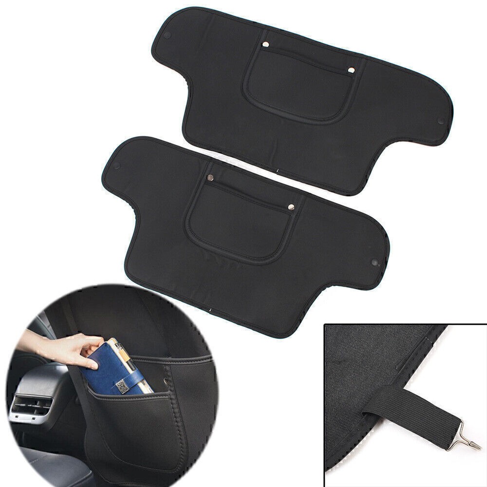 Protect Your Tesla Model 3 2017-2019 with Back Seat Anti-Kick Pad Mat Cushion Featuring Convenient Storage Pocket