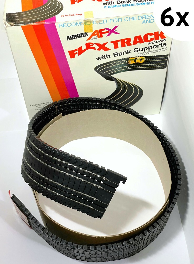 6pc 1979 AURORA AFX HO Slot Car Speed-Lok 36 inch Flex Track Original Box Unused