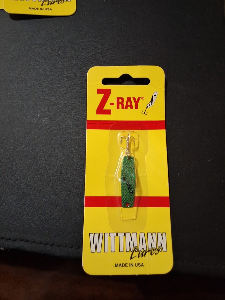 VINTAGE Wittman LURES Z-RAY GREEN Z-FIN 1/16 oz NEW NOS ORIGINAL PACK! RARE