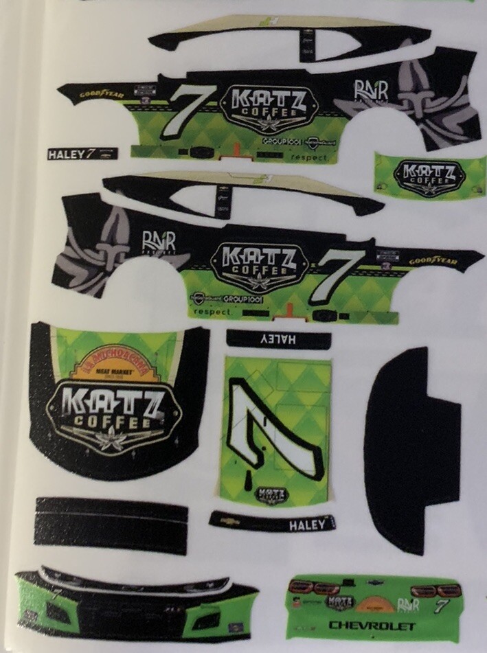 Custom 2025 Justin Haley #7 Katz Coffee 1/64 NASCAR Decals
