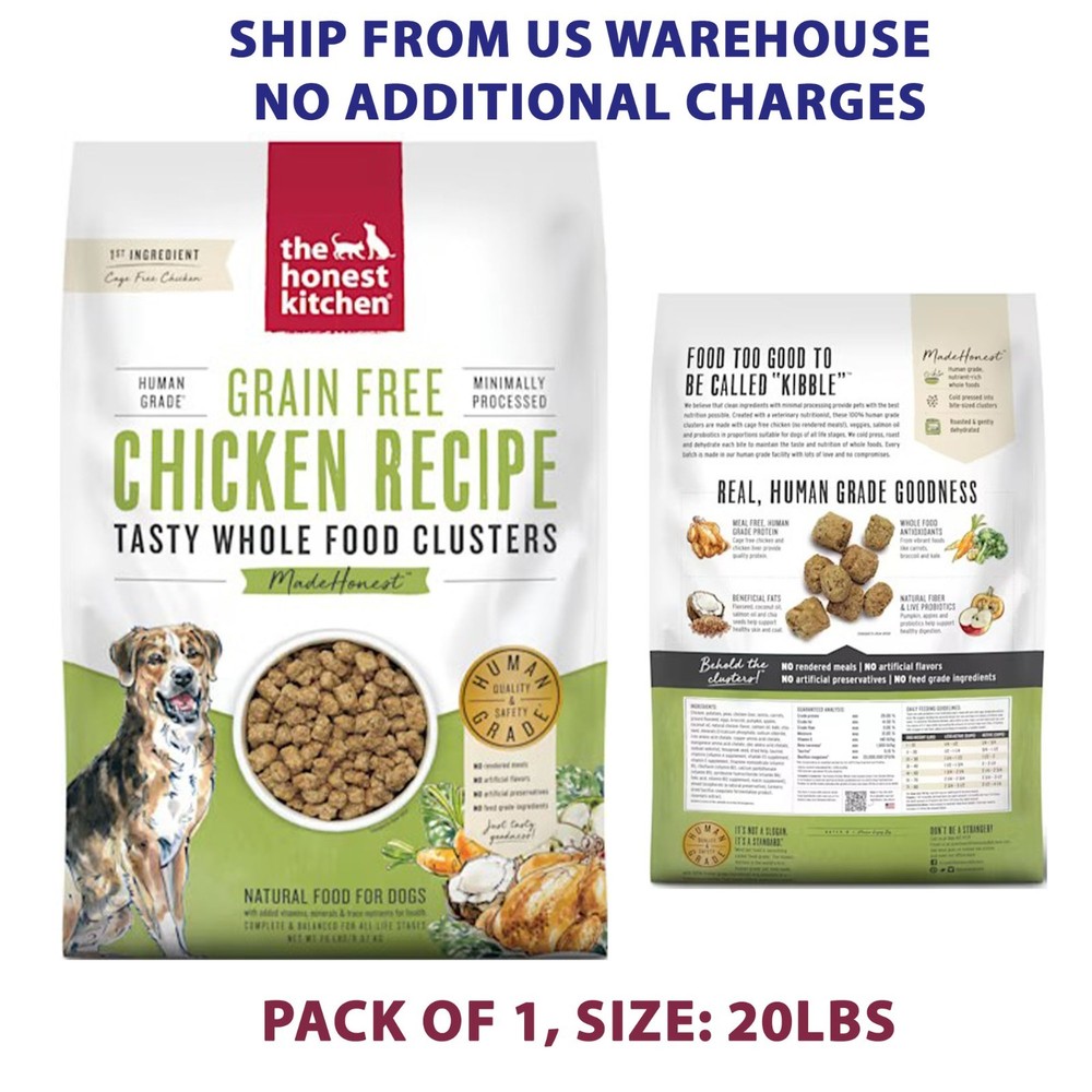 The Honest Kitchen Whole Food Clusters Grain-Free Chicken Dry Dog Food 20lbs