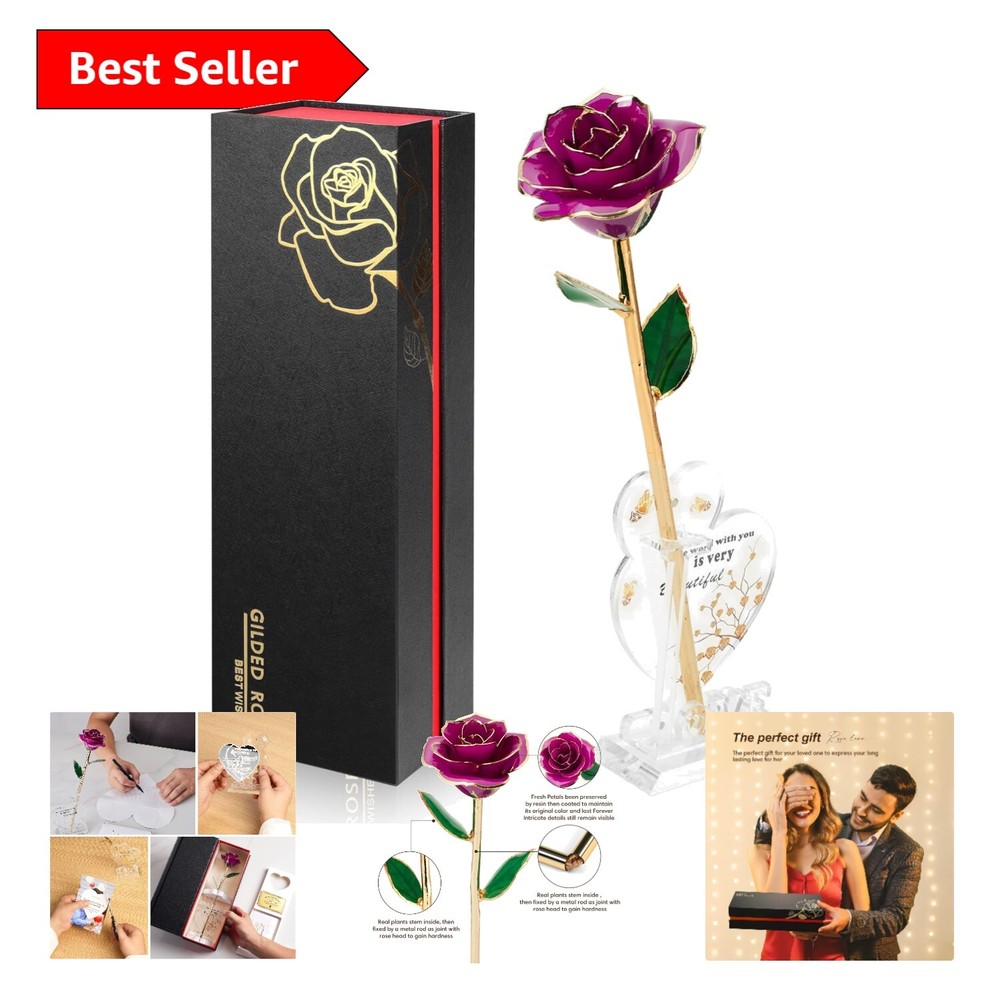 Luxury Gold Dipped Rose with Gift Box - Perfect for Anniversaries and Birthdays