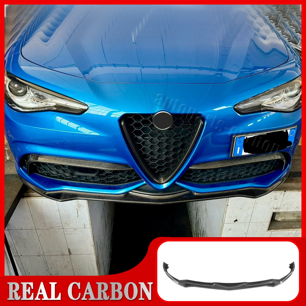 Alfa Romeo Giulia 2016-2024 Real Carbon Fiber Front Bumper Lip Spoiler