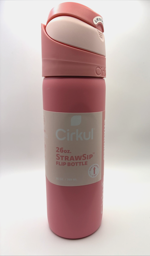 26 oz Cirkul StrawSip Flip Water Bottle Charmed (coral-ish color)