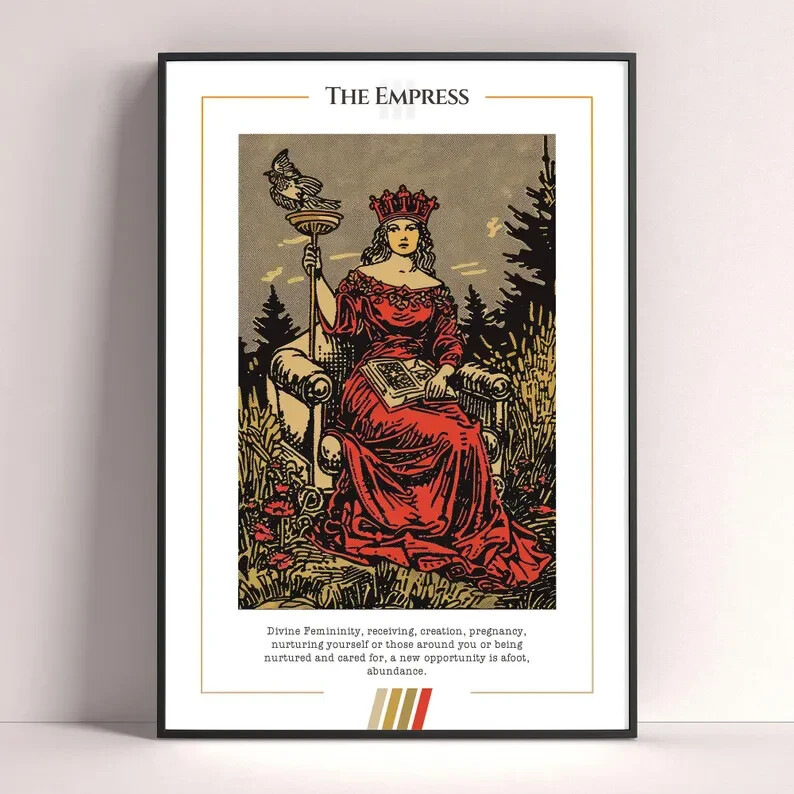 Empress Tarot Card Art Print Poster Digital Download Tarot Wall Decor