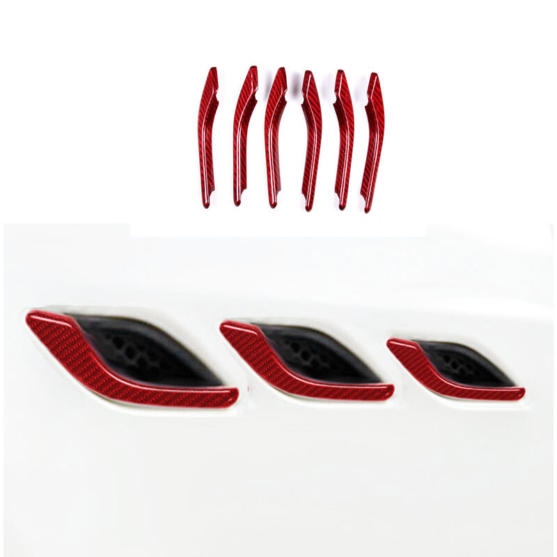 Real Red Carbon Fiber Side Vent Cover Fit For Maserati Ghibli 2014-2020