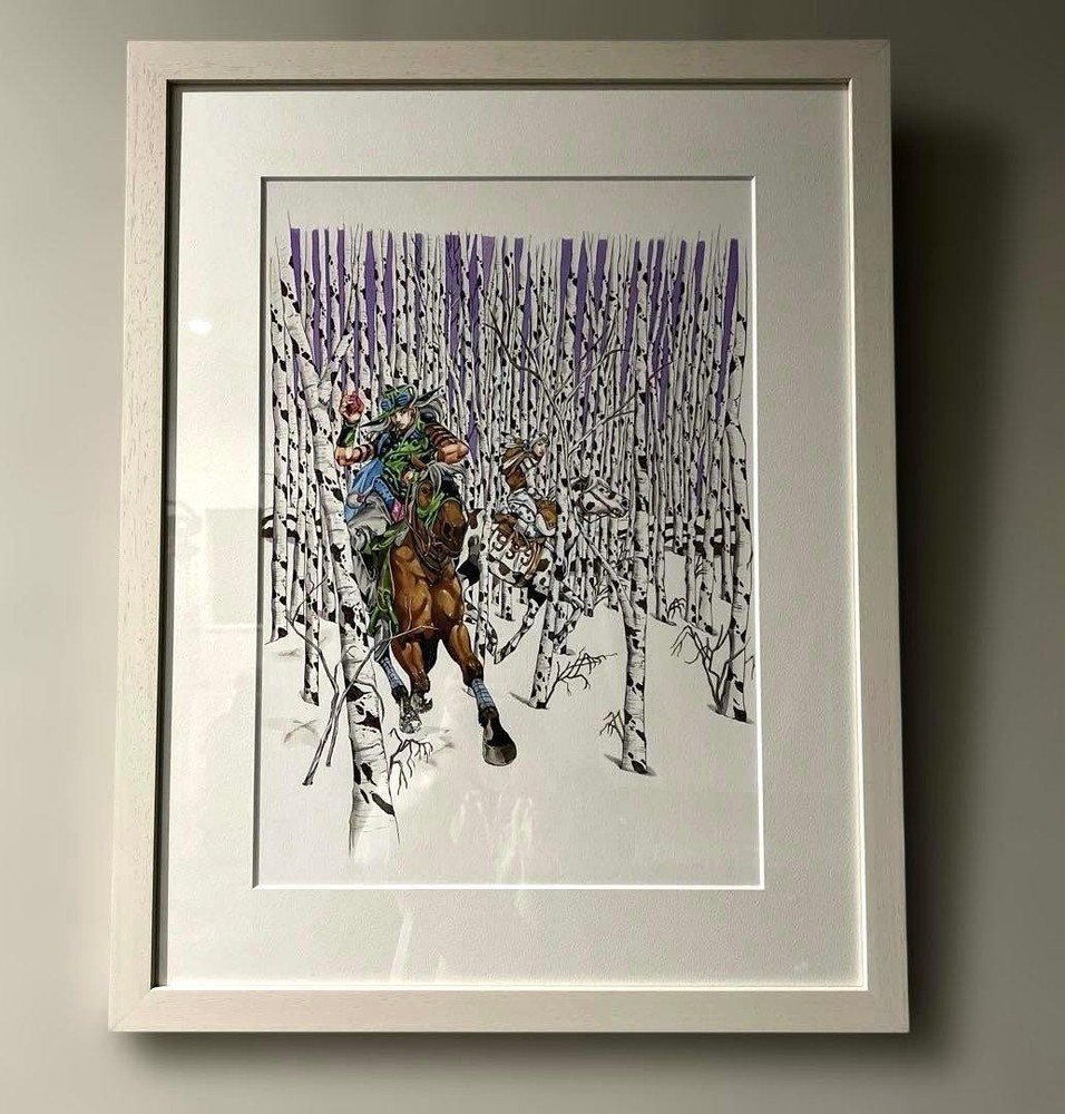 JoJo Steel Ball Run Part 7 Premium Art Print Johnny Gyro Framed Limited Japan