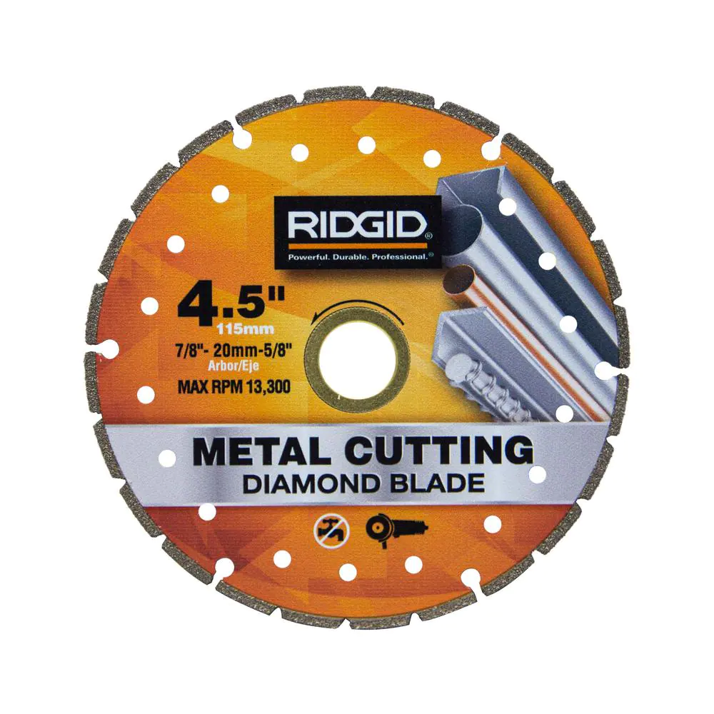 RIDGID Diamond Blade Metal Cutting Segmented Rim Angle Grinder Tool 4.5 Inch New