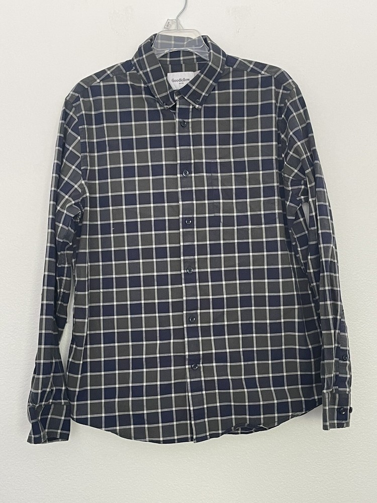 Goodfellow Button Down Long Sleeve Shirt Flannel Plaid Men’s Size L