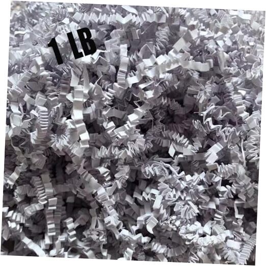 1LB White Crinkle Paper Filler for Gift Baskets and Wrapping