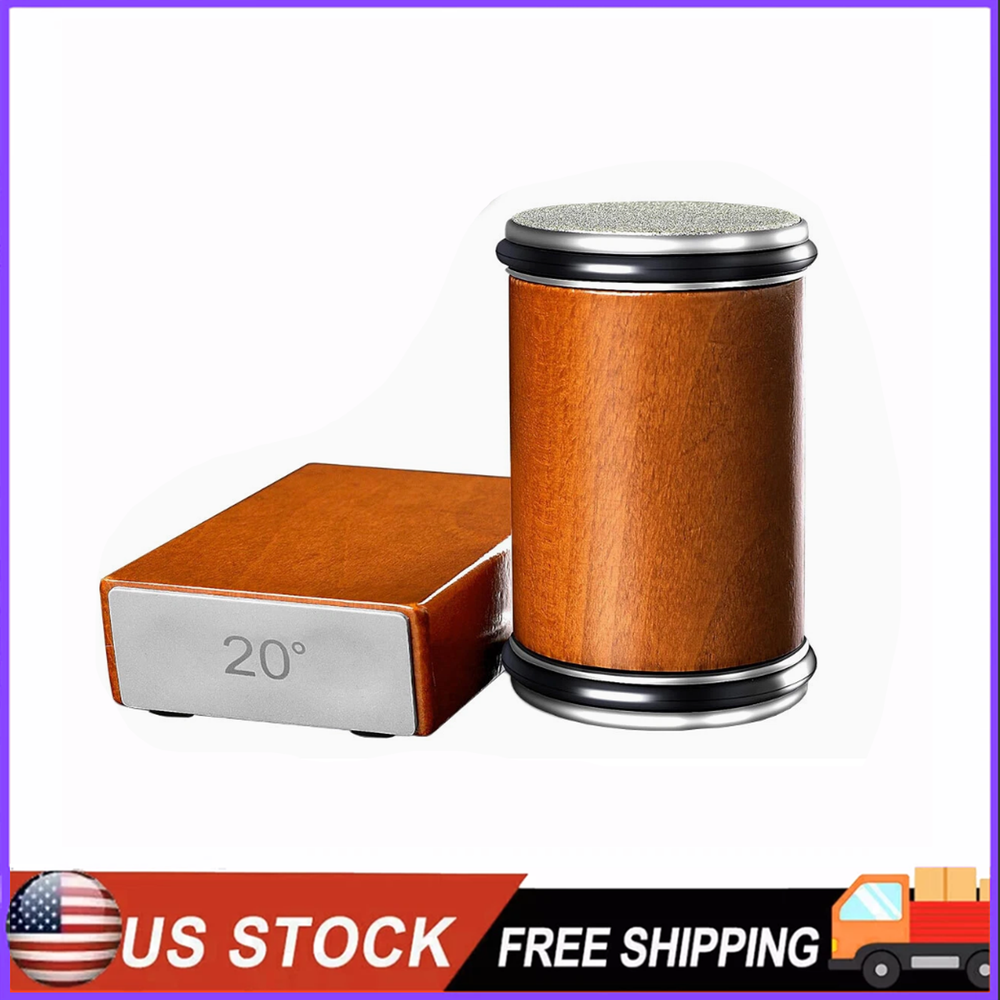 Diamond Roller Knife Sharpener for Straight Edge Blades with 2-Angle Guide