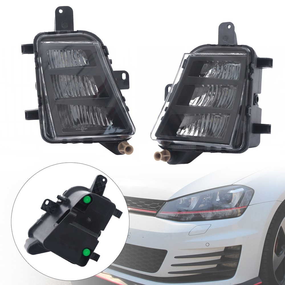 LH+RH For 2014 15-2017 VW Volkswagen Golf GTI LED Fog Lights Front Bumper Lamps