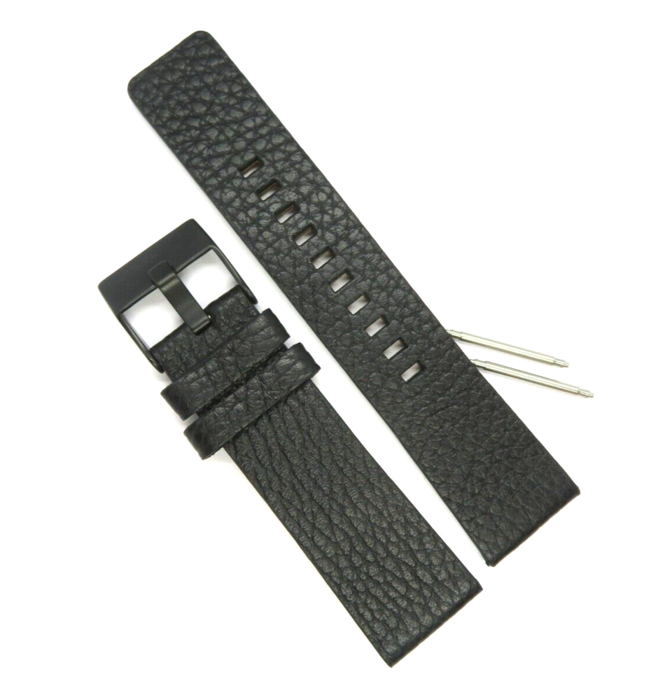 DIESEL DZ4419 Genuine Leather Watch Strap Black 24mm Replacement Band