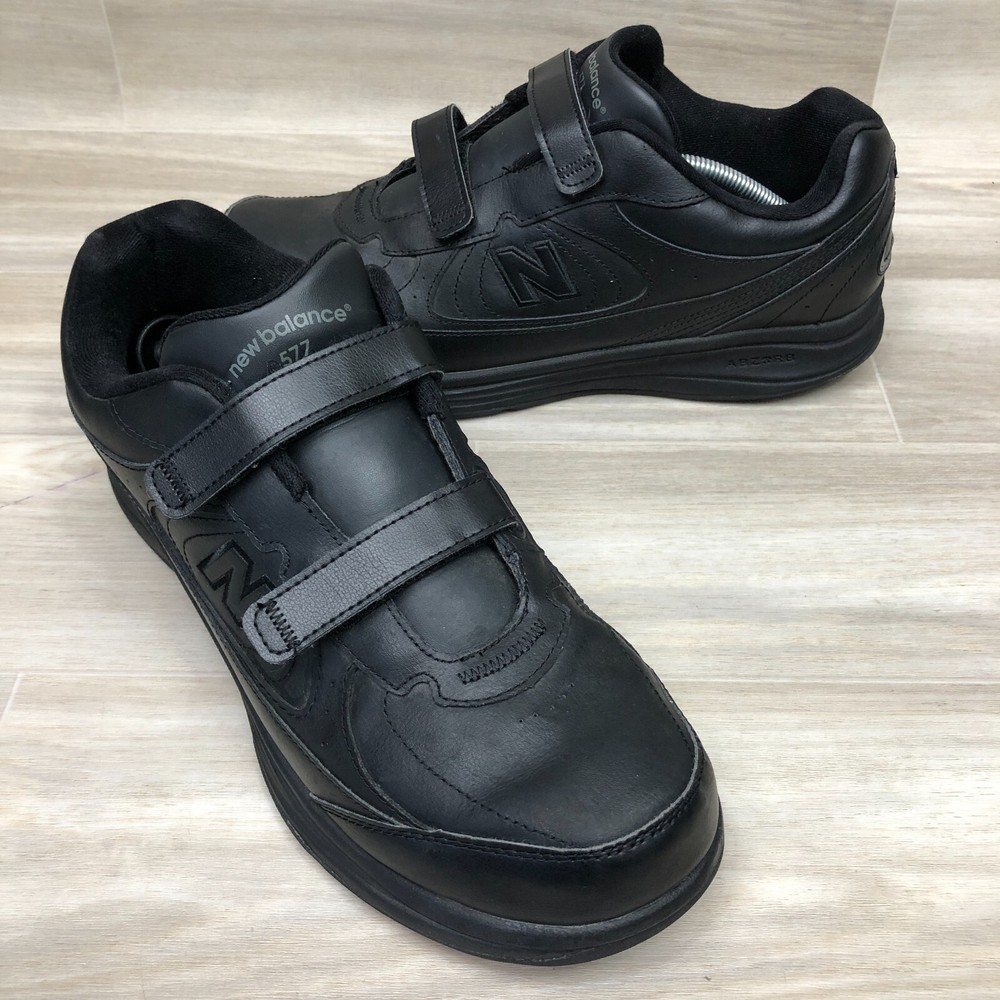New Balance Mens 577 Walking Shoes Black Hook & Loop Size 13 2E Wide MW577VK