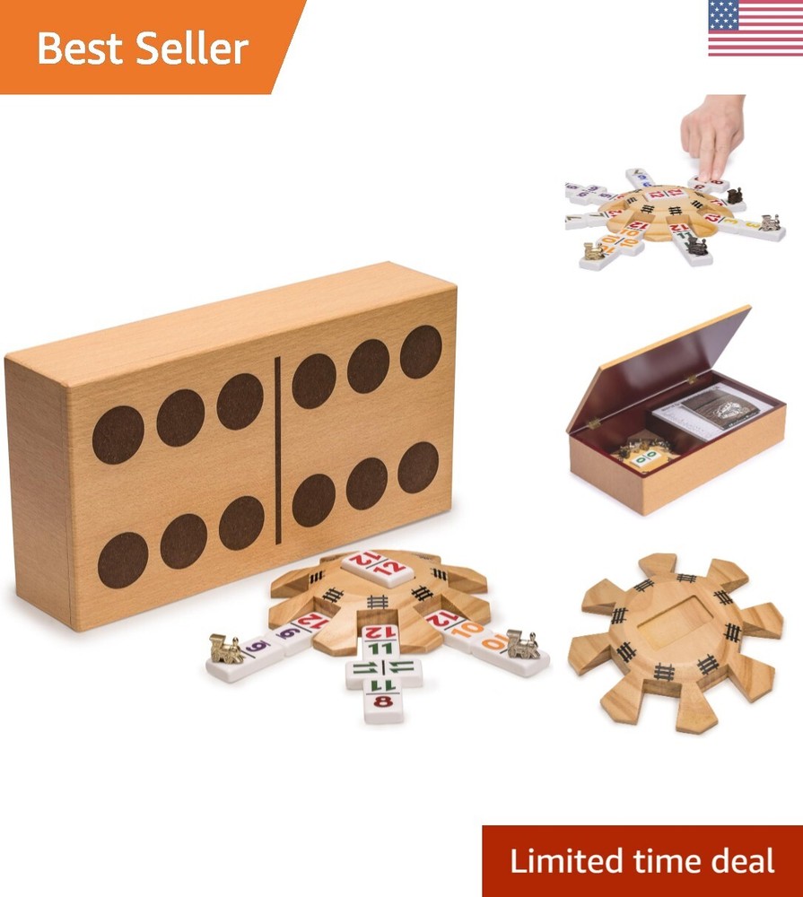 Mexican Train Domino Set with Storage Markers Family Game Night  