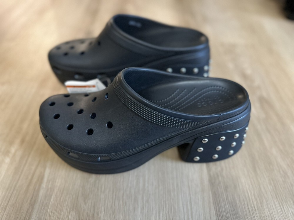 Crocs Siren Studded Clog Heel Black Womens Size M13 Sandals New