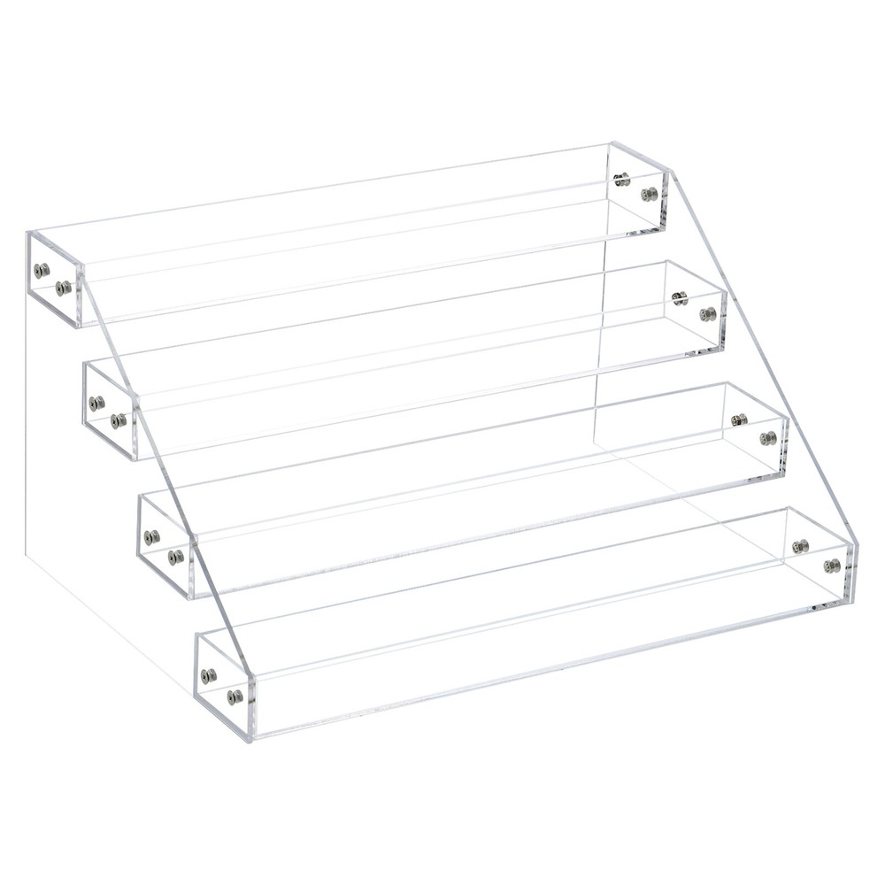 4 Tier Clear Acrylic Spice Rack Kitchen Seasoning Jar Rack For Cabinet