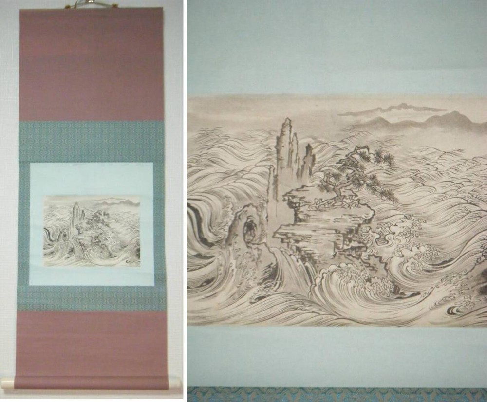 Genuine Hanging Scroll, Unsigned Landscape, Landscape Design, Masterpiece, O28