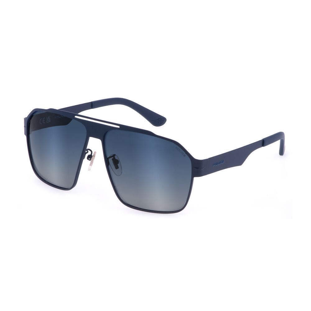 Stylish Police Blue Metal Sunglasses for Modern Looks