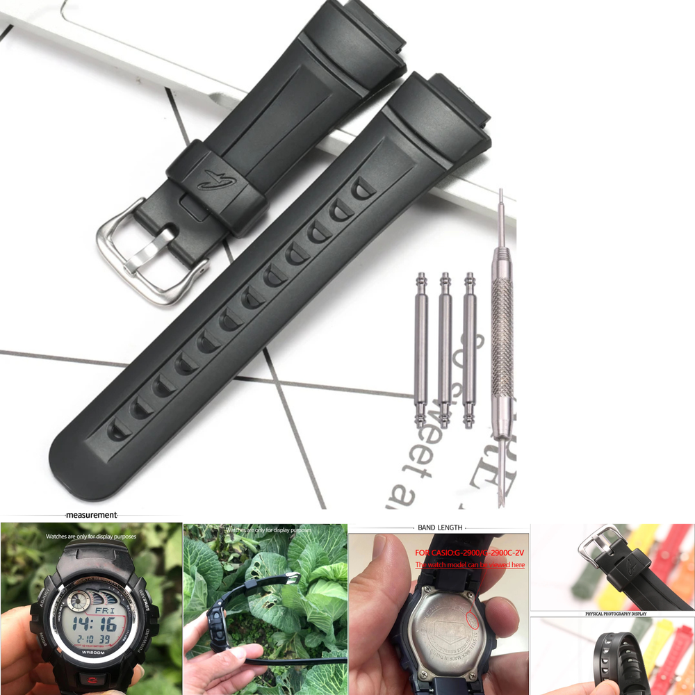 Resin Replacement Watchband Suitable Strap For Casio G-2900 Rubber Bracelet