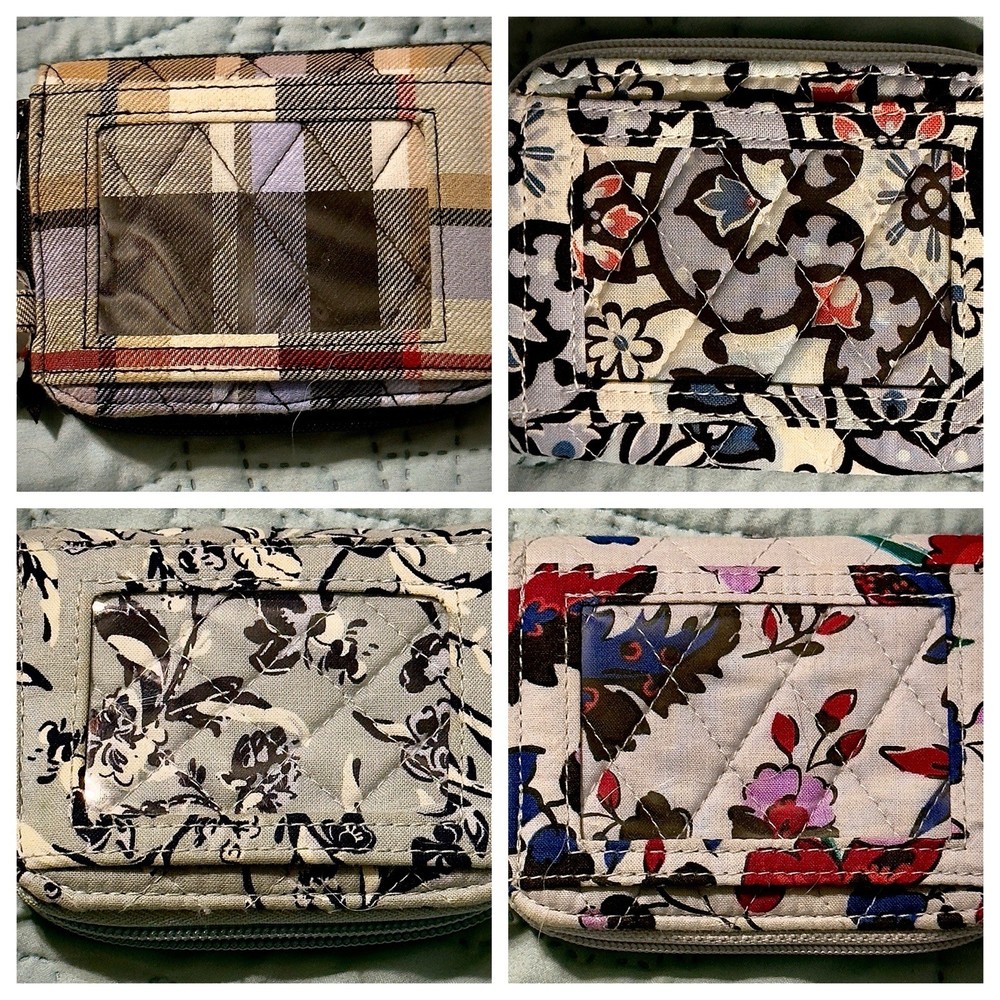 Vera Bradley RFID Zip Around Wallet with Key Ring ID Holder in Multiple Styles