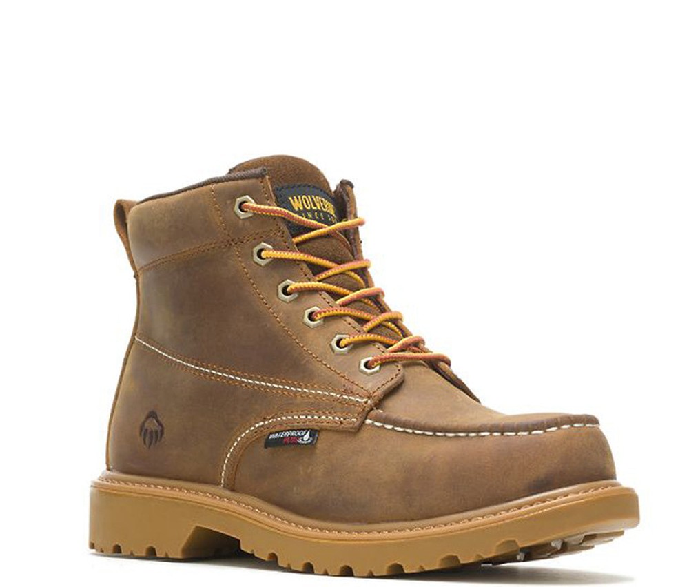 Rugged Floorhand Moc-Toe Steel Toe Waterproof Work Boots  