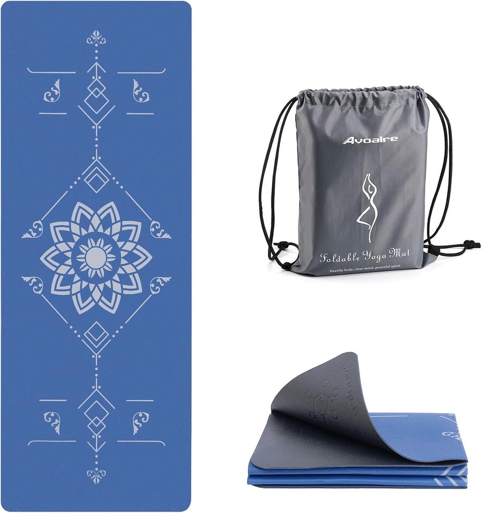 3mm High Density Non-Slip Textured Yoga Mat for Hot Yoga Pilates Foldable