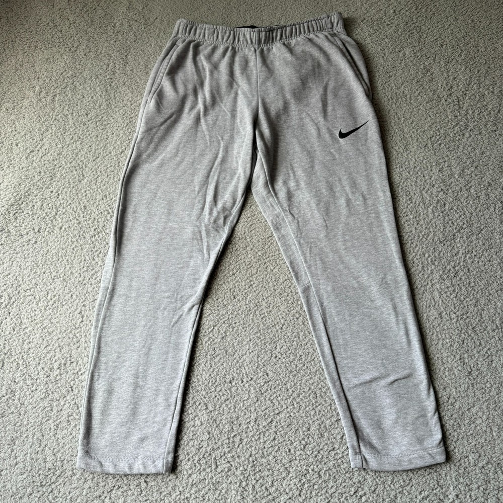 Nike Dri-Fit Fleece Tapered Joggers for Men - Gray Gym Training Sweatpants
