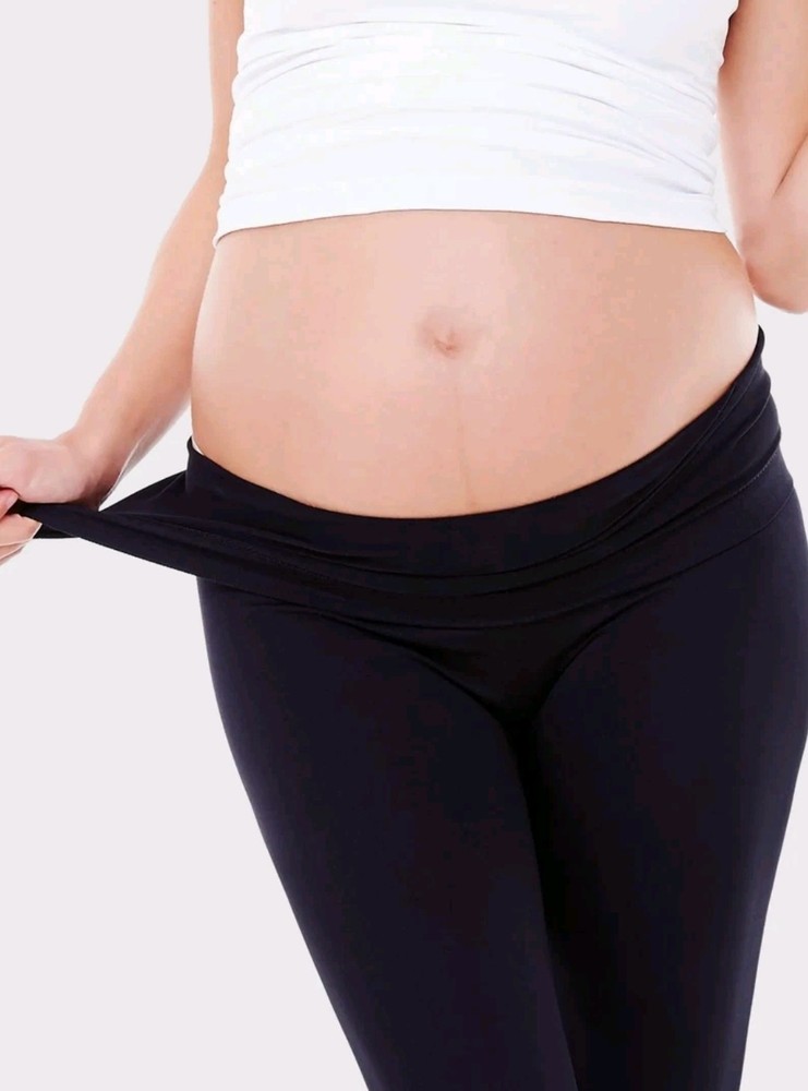 Ingrid Isabel Black Cropped Seamless Maternity Leggings Size 1 NWT