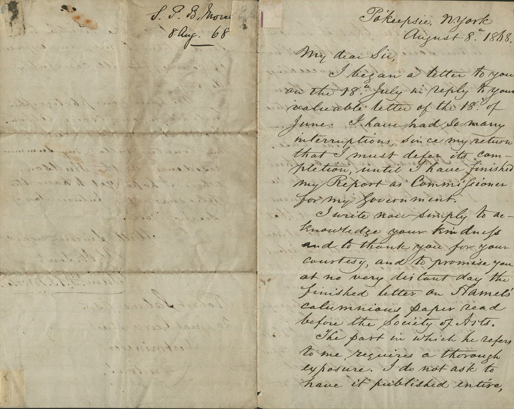 SAMUEL F. B. MORSE - AUTOGRAPH LETTER SIGNED 08/08/1868