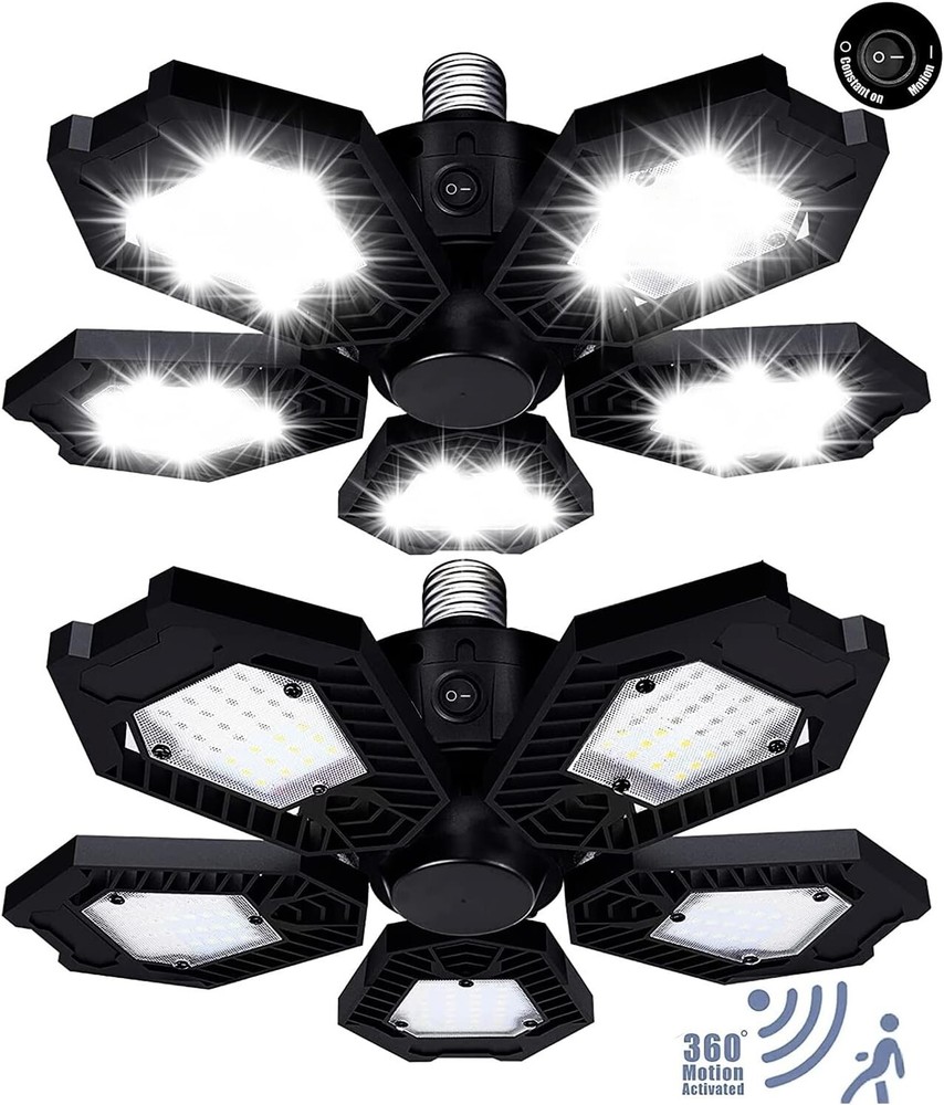 Led Garage Lights, Motion Sensor Garage Light 2 Pack, UL Listed 150W 15000LM