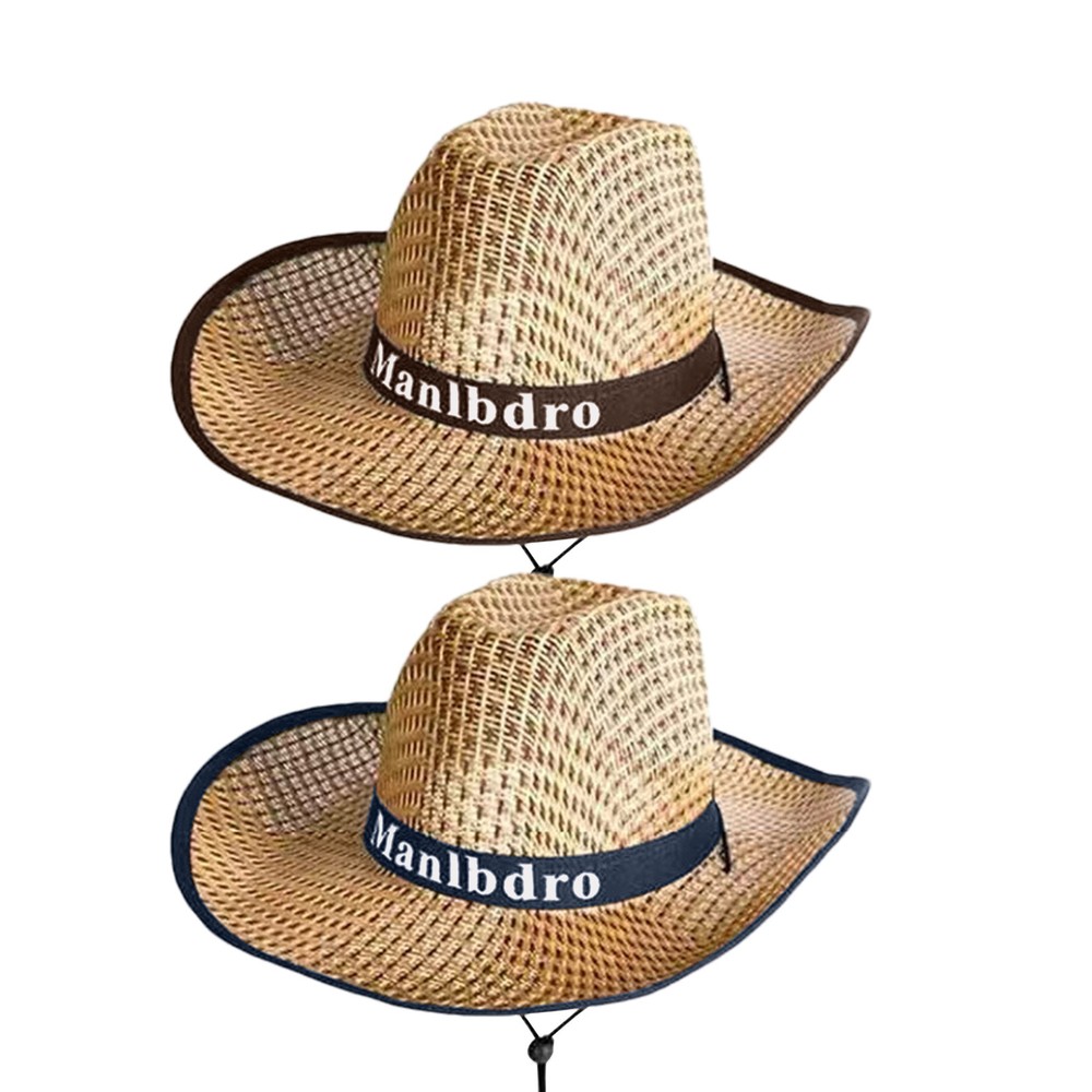 Natural Bamboo Straw Wide Brim Beach Hat for Summer Hiking & Lifeguard