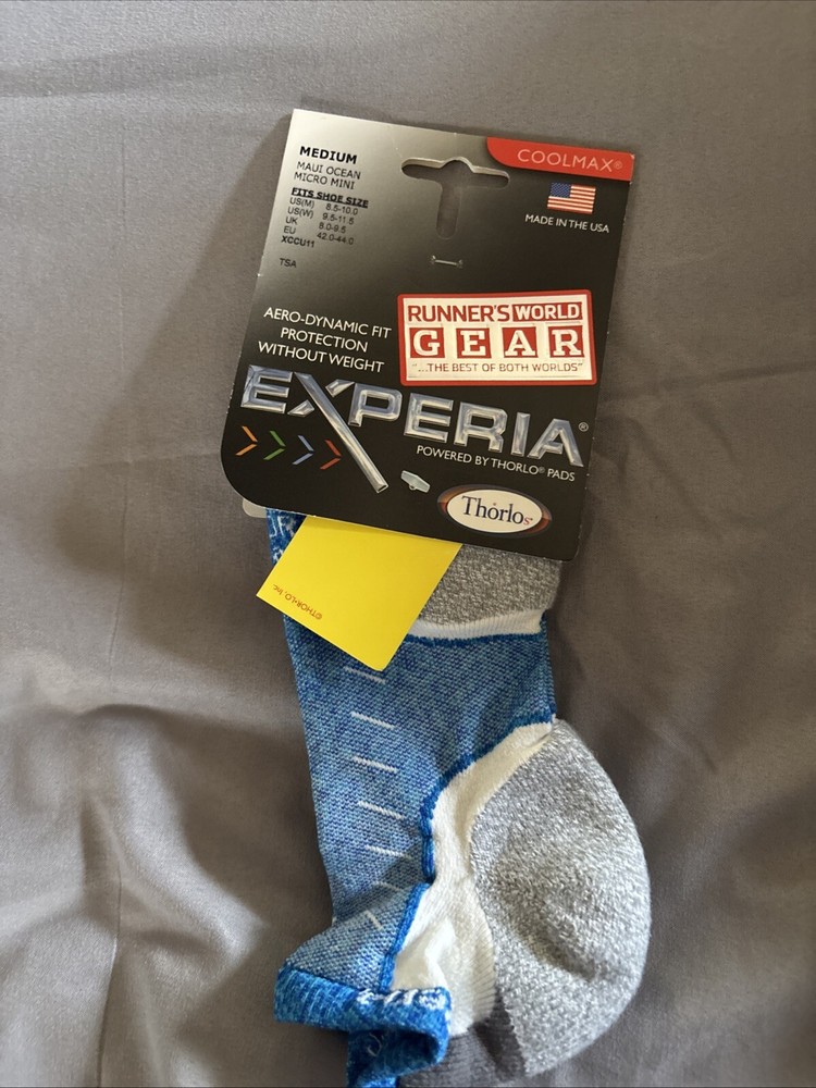 Thorlos Black Experia Running Socks Unisex Size Medium L1417