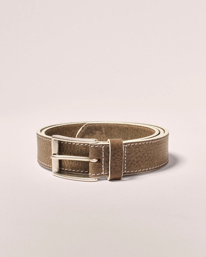 johnnie-O Painted Edge Leather Belt Gray Size 40