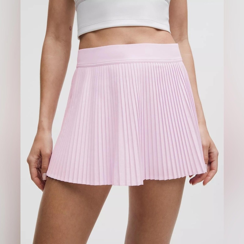 Lululemon Pink Organza Varsity High-Rise Pleated Tennis Skirt Size 4