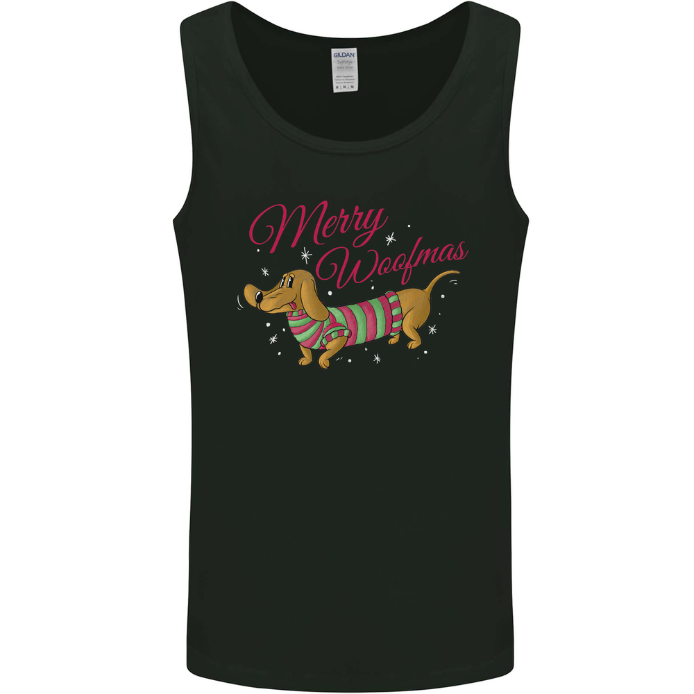 Merry Wiener Funny Christmas Dog Mens Vest Tank Top